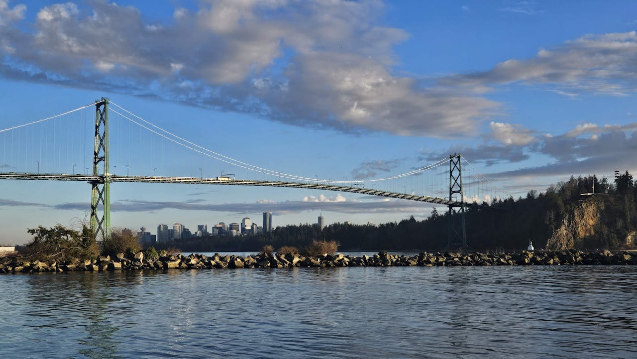 Vancouver coastline and bridge